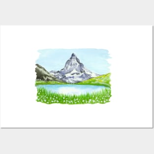 Matterhorn Watercolour Posters and Art